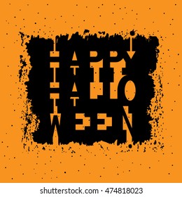 Happy Halloween vintage background. Typography banner in grunge style. Greeting card. 