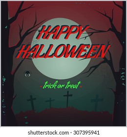 Happy Halloween. Vintage poster. vector illustration