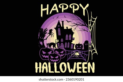 Happy Halloween Vintage T-shirt Design