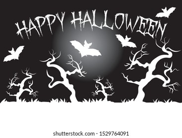 Happy Halloween Wallpaper. Scary Trees, Bats