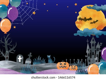 
Happy Halloween Watercolor Vector Background