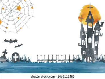 
Happy Halloween Watercolor Vector Background