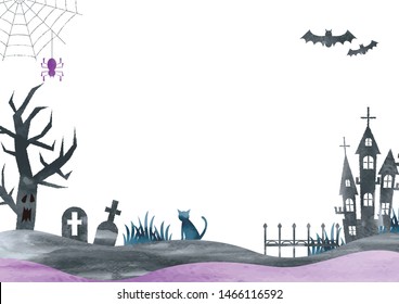 
Happy Halloween Watercolor Vector Background