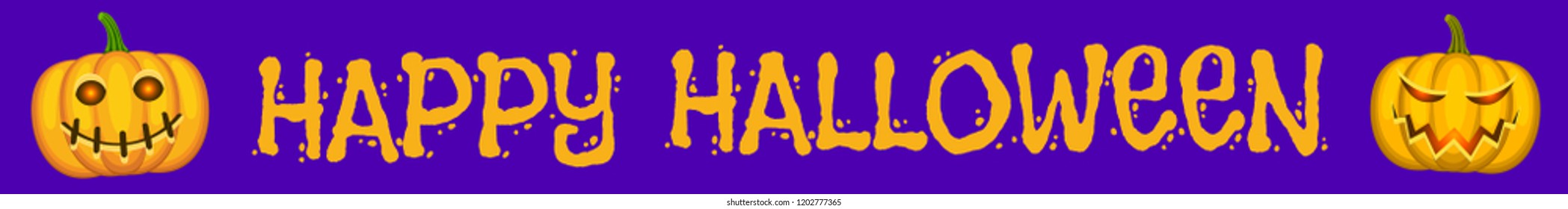 Happy Halloween web banner with Jack-o'-Lantern pumpkin