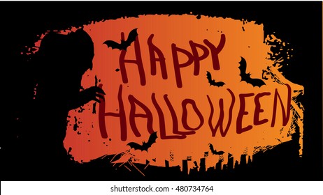 Happy Halloween for Web and TV screen (graphic elements and calligraphy)