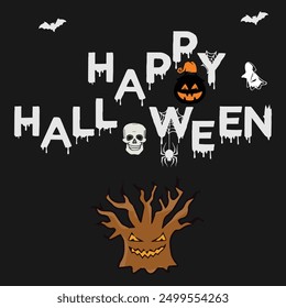 Happy Halloween with white background