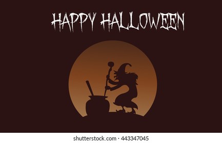 Happy Halloween witch backgrounds vector illustration template
