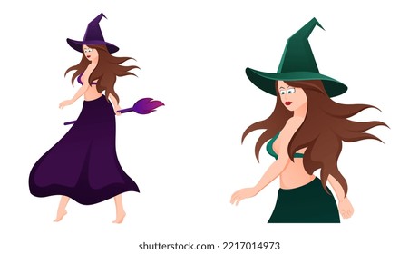 feliz halloween, ilustración vectorial de carácter brujo sobre fondo blanco. 