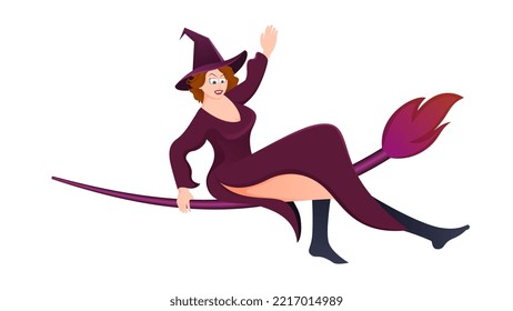 happy halloween, witch character vector illustration on white background. 