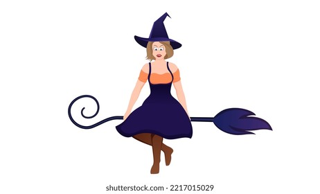 feliz halloween, ilustración vectorial de carácter brujo sobre fondo blanco. 