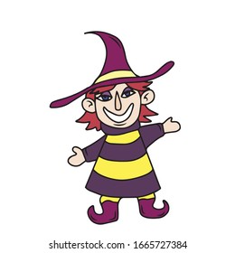 Cute Witch Astronaut Flying Magic Broom Stock Vector (Royalty Free ...