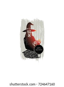 Happy halloween witch comic style