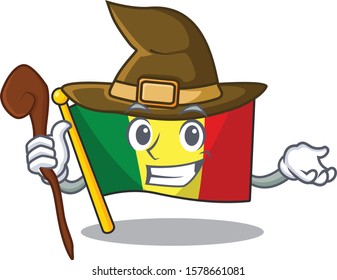 Happy Halloween Witch flag mali cartoon character style