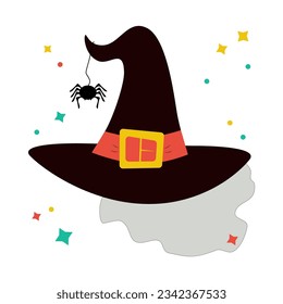 Happy Halloween. Witch hat. Vector.