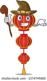 Happy Halloween Witch lampion chinese lantern cartoon character style
