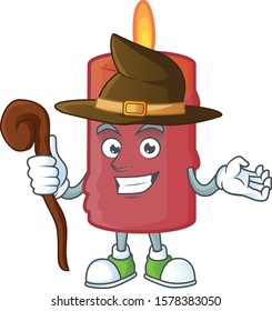 Happy Halloween Witch red candle cartoon character style