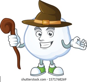 Happy Halloween Witch snowball cartoon character style