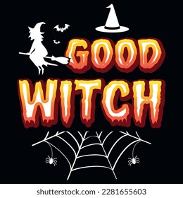 Happy Halloween witches fly boo tshirt design
