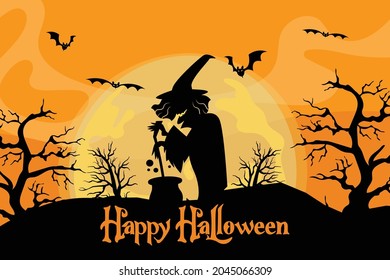happy halloween wizard bats card banner vector horror 