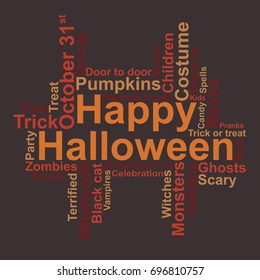 Happy Halloween word cloud, vector