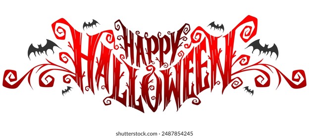 Feliz Halloween Anuncio de texto de palabra, eps de Vector