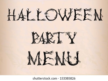 Happy Halloween written by letters from a broken trees