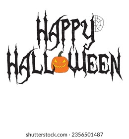 happy halloween written in vector format