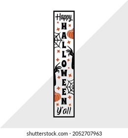 Happy Halloween Y'all, Holiday Printable Vector Illustration