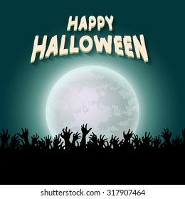 Happy Halloween Zombie moon