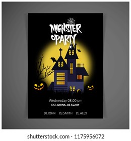 Happy Halloween Zombie party invitation card design vector 