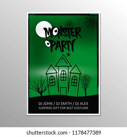 Happy Halloween Zombie party invitation card design vector 