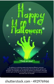 happy Halloween zombie poster