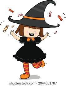 Happy Halloween.Witch vector illustration design