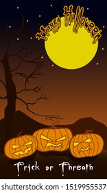 Happy Hallowen Party Pumkin concept vector illustration for banner, poster for party invitation
