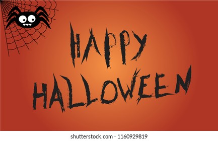 Happy Hallowen with a spider on a spider web