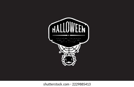 happy hallowen vector logo design 