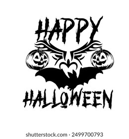 happy hallowen vector logo design art