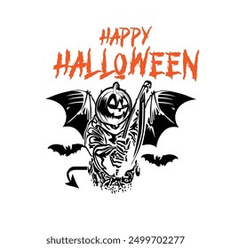 happy hallowen vector logo design art