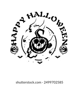 happy hallowen vector logo design art