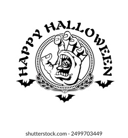 happy hallowen vector logo design art