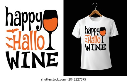 Happy Hallo-wine, Funny Halloween t-shirt