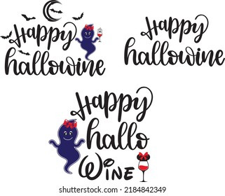 Happy Hallowine Halloween Vector File