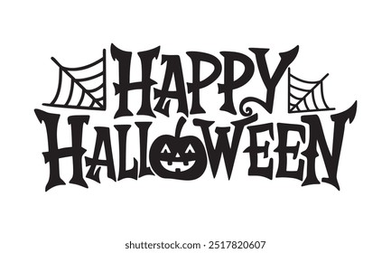 Letras de Vector de Feliz Halloween. Diseño de texto manuscrito. Vector sobre fondo blanco