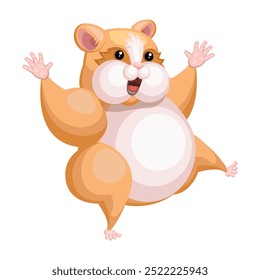 Feliz hamster. Caractere isolado. Ilustração vetorial.