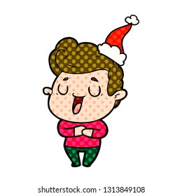 ilustración de un hombre con sombrero santa dibujada a mano