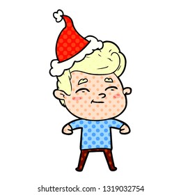 ilustración de un hombre con sombrero santa dibujada a mano