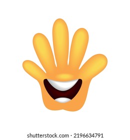 happy hand smiling icon isolated