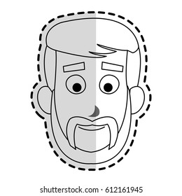 happy handsome bearded man cartoon icon image 