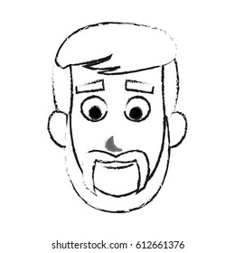 happy handsome bearded man cartoon icon image 