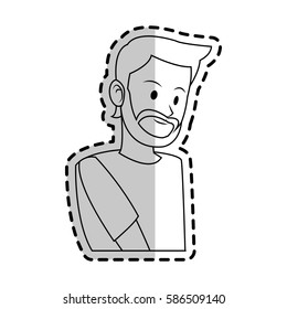 happy handsome bearded young man icon image